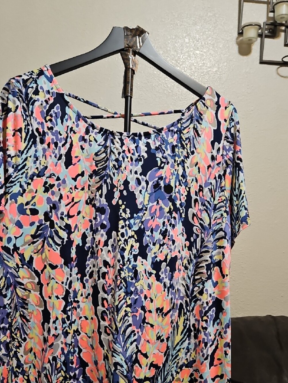 Sew In Love Navy Multi Floral Short Sleeve Top - Picture 2 of 8